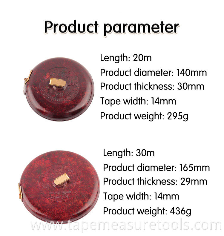 Leather tape measure 50 meters tape measure 30 bakelite shell 20m custom processing 100 meters linen ruler soft ruler